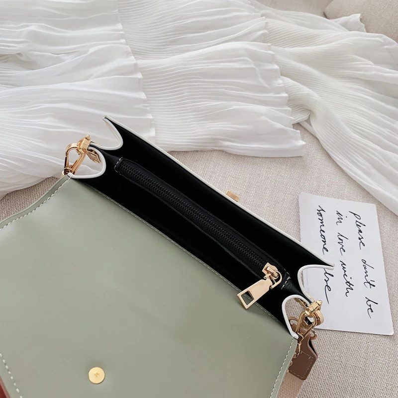 Randa Håndtaske Til Kvinder Small Luxury Chain Læder Crossbody - Grøn