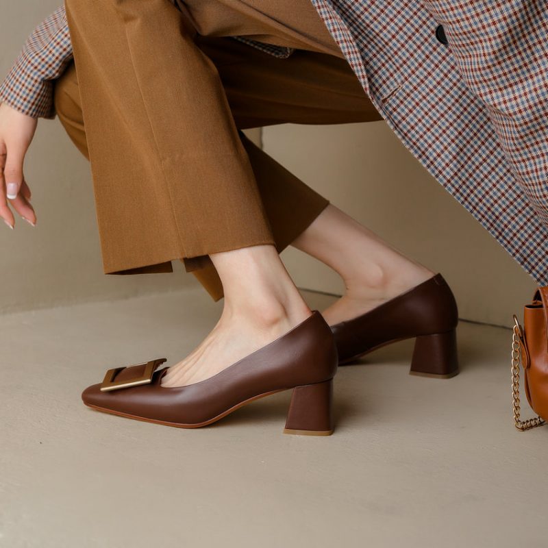 Ray Damekjole Læder Pumps - Sort