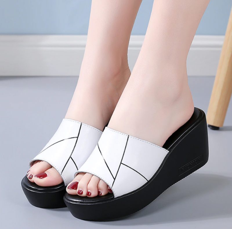Rayuela Dame Wedges Platform Sandal - Hvid