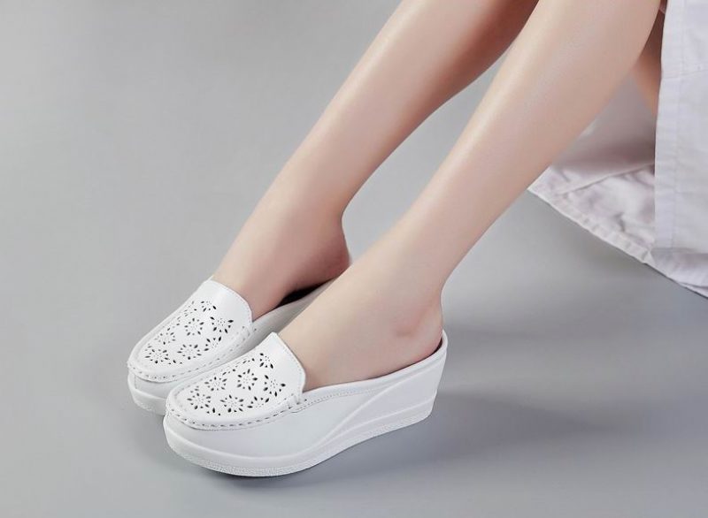 Regina Platform Mule Til Kvinder - Hvid