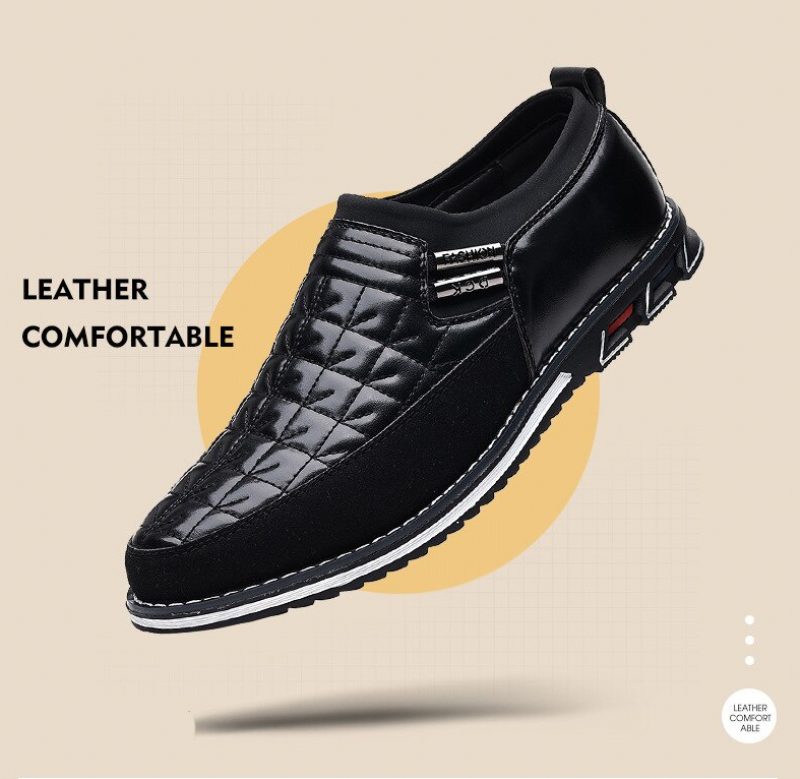 Regnfulde Mænds Loafers Fritidssko - Sort