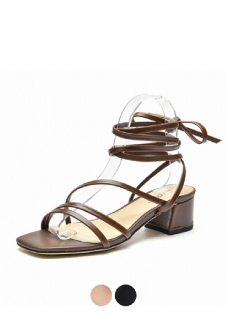 Reina Kvinders Vintage Square Toe Lædersandaler