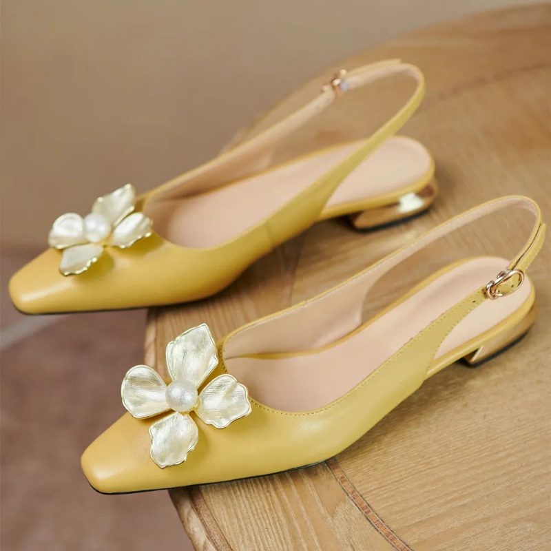 Reina Slingback Pumps Til Kvinder - Gul