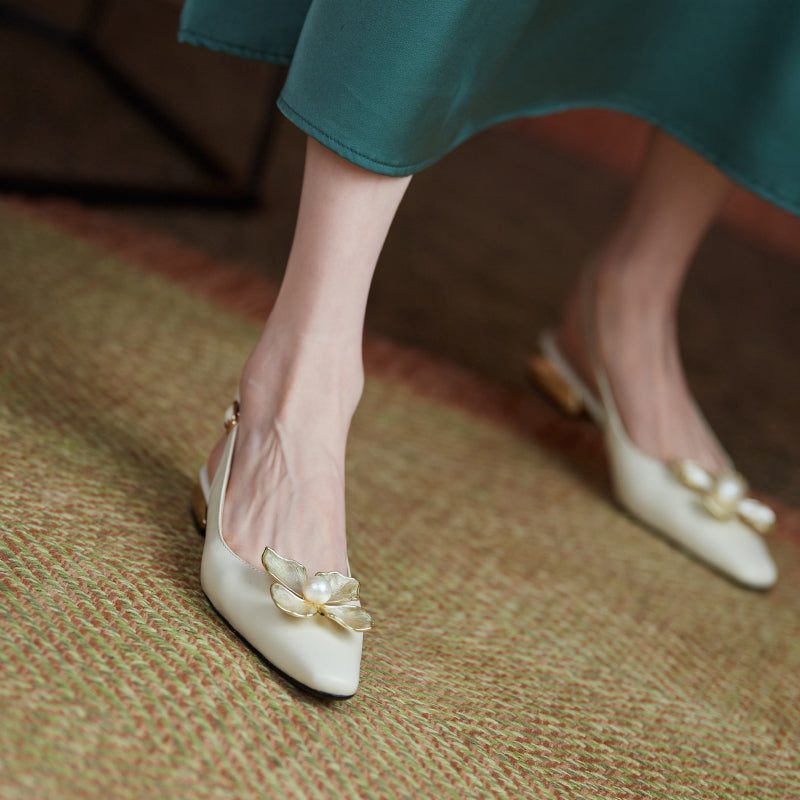 Reina Slingback Pumps Til Kvinder - Gul