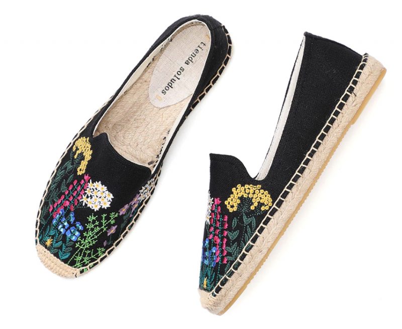 Riani Broderede Espadriller Til Kvinder - Khaki