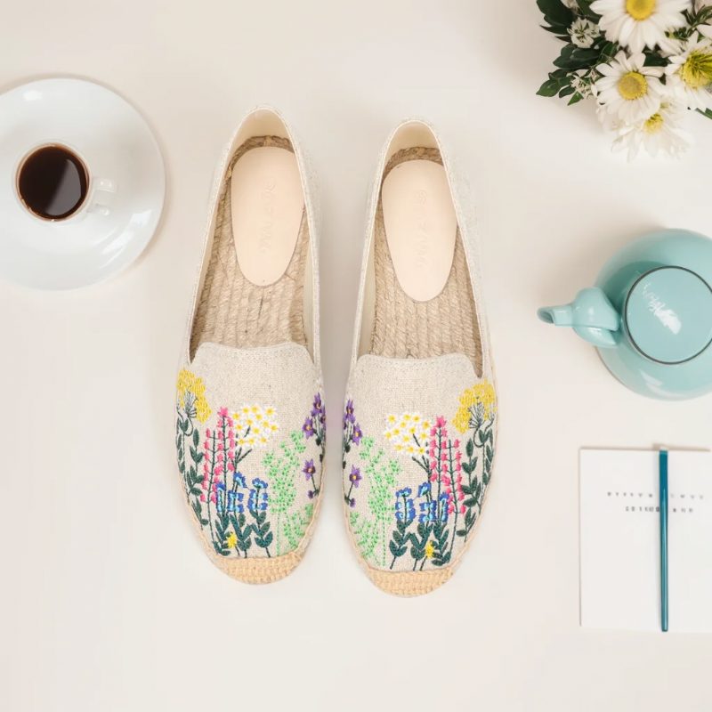Riani Broderede Espadriller Til Kvinder - Khaki