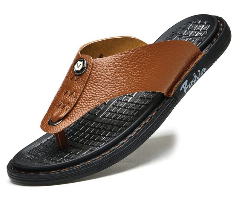 Rivera Afslappede Flip-flops Til Mænd - Kaffe