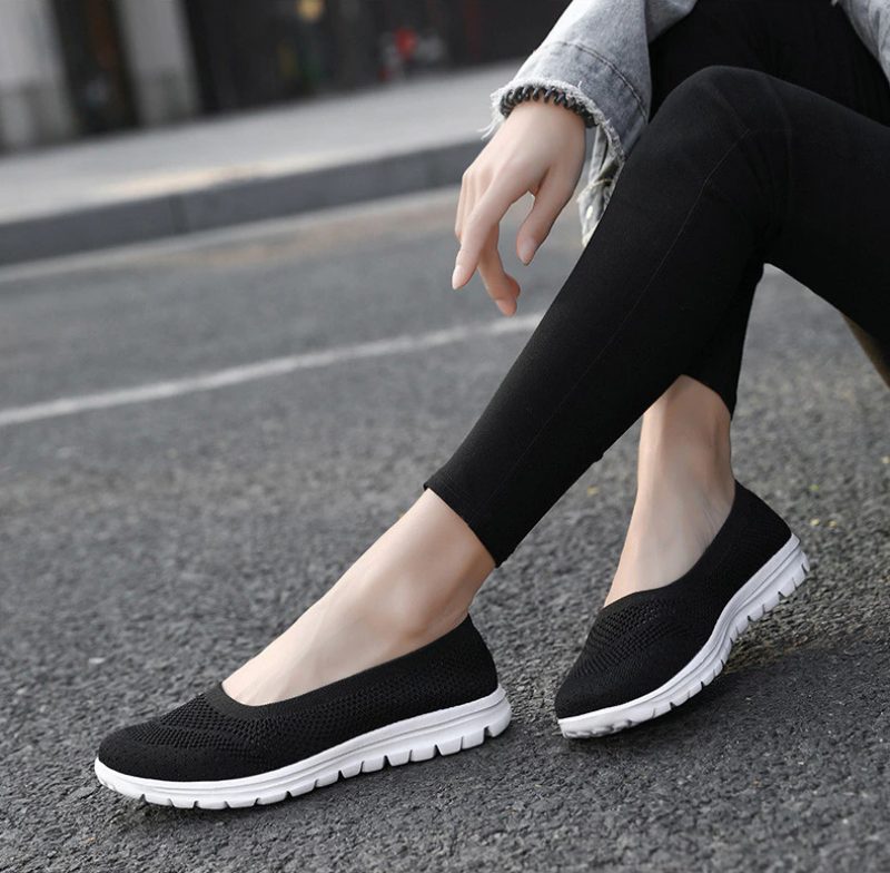 Roberta Damemode Åndbar Mesh Loafers Sorte Sko - Sort