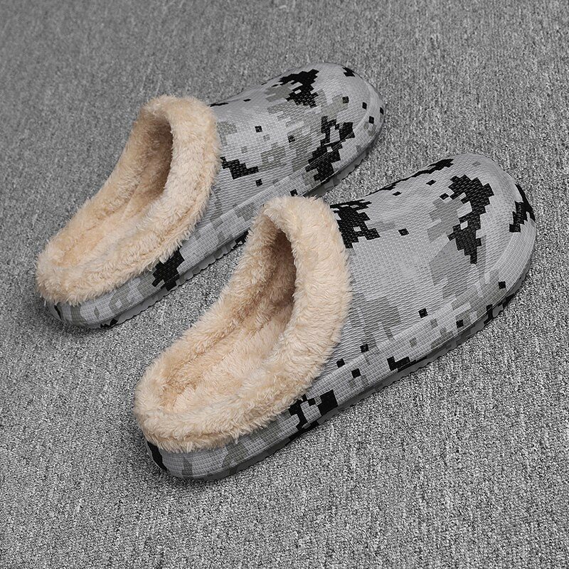 Rødbrun Varm Hjemmesko Til Mænd - Beige