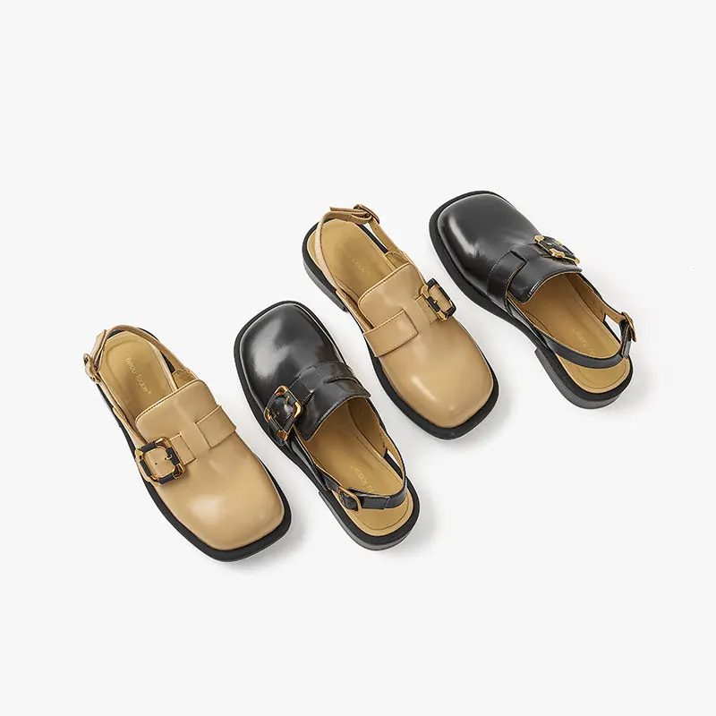 Rolixa Vintage Sandal Med Spænde Til Kvinder - Sort