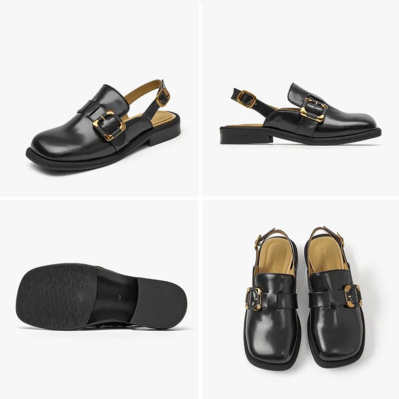 Rolixa Vintage Sandal Med Spænde Til Kvinder - Sort