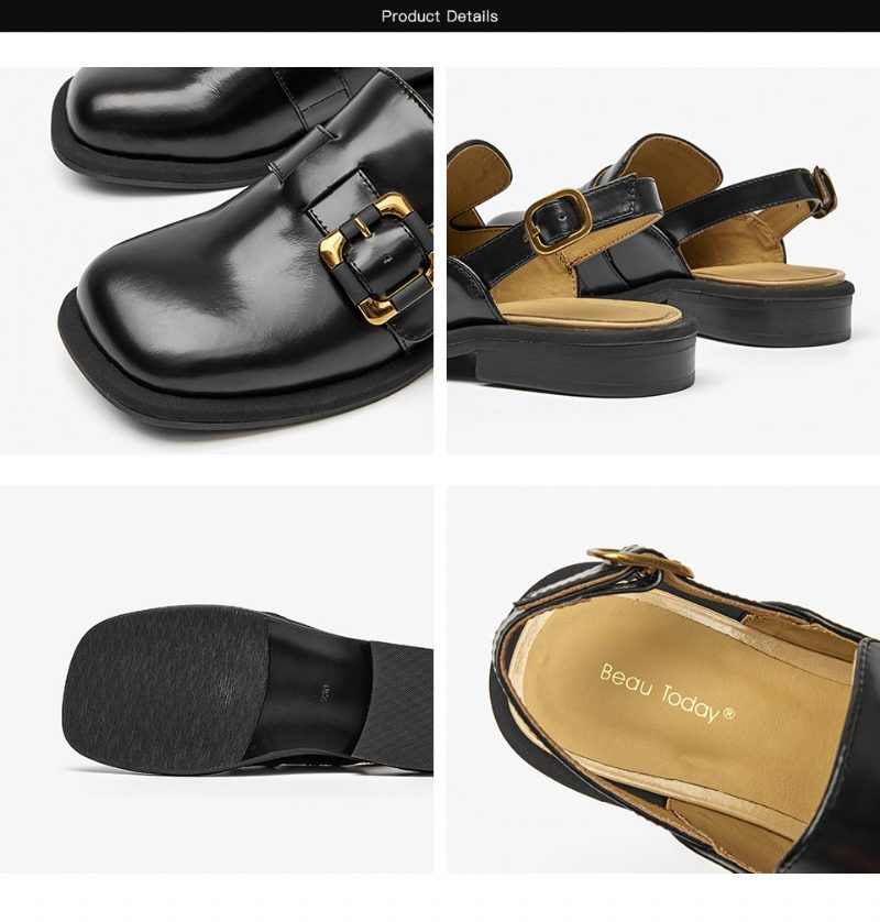 Rolixa Vintage Sandal Med Spænde Til Kvinder - Sort