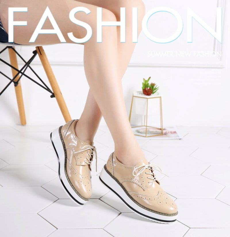 Romero Dame Oxford Sko - Beige