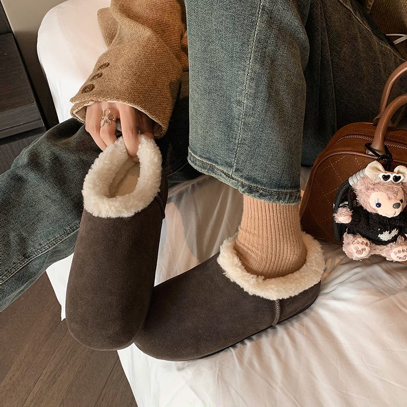 Romina Dame Plys Vinter Snow Flat Slipper - Brun