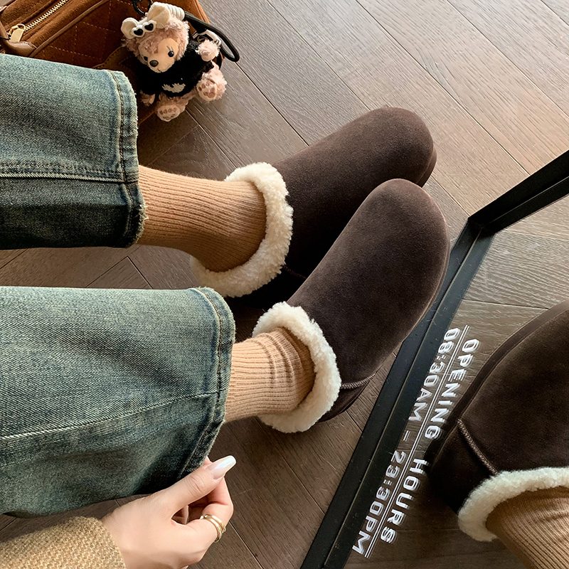 Romina Dame Plys Vinter Snow Flat Slipper - Brun