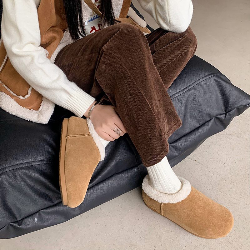 Romina Dame Plys Vinter Snow Flat Slipper - Brun