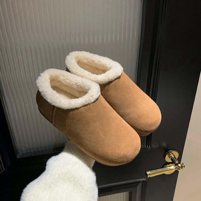 Romina Dame Plys Vinter Snow Flat Slipper - Brun