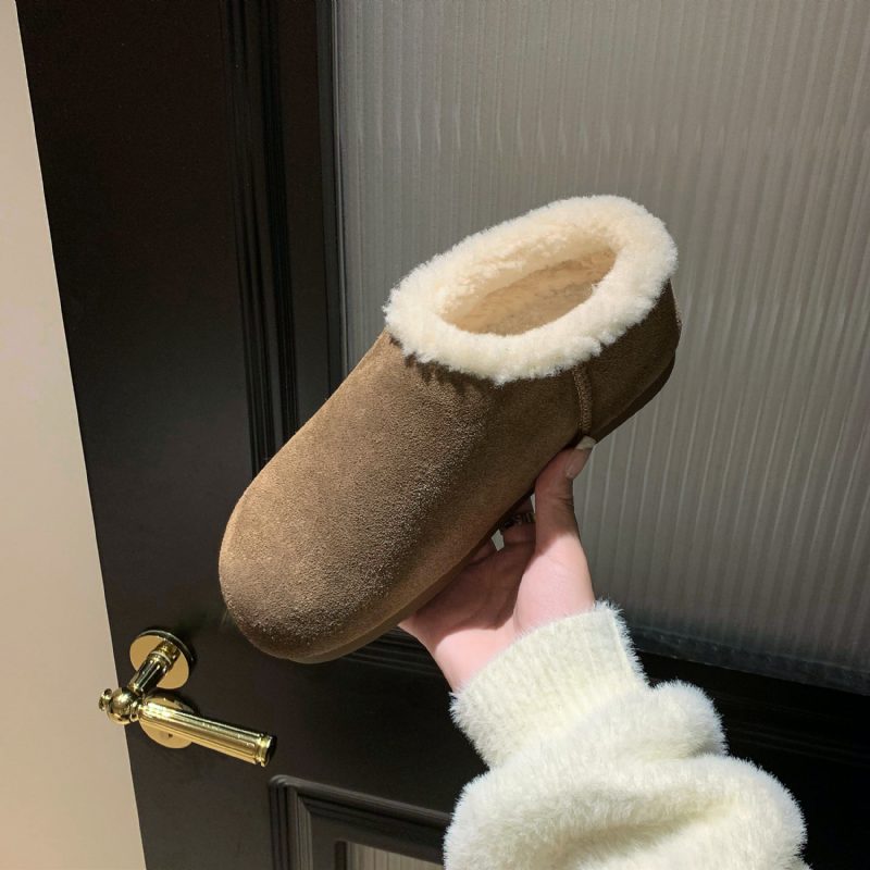 Romina Dame Plys Vinter Snow Flat Slipper - Brun