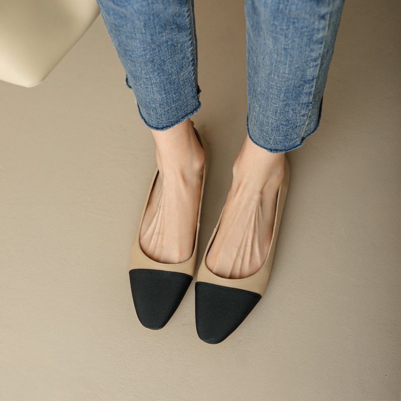 Rony Slip-on Pumps I Læder Til Kvinder - Abrikos Hæl 6.5 cm