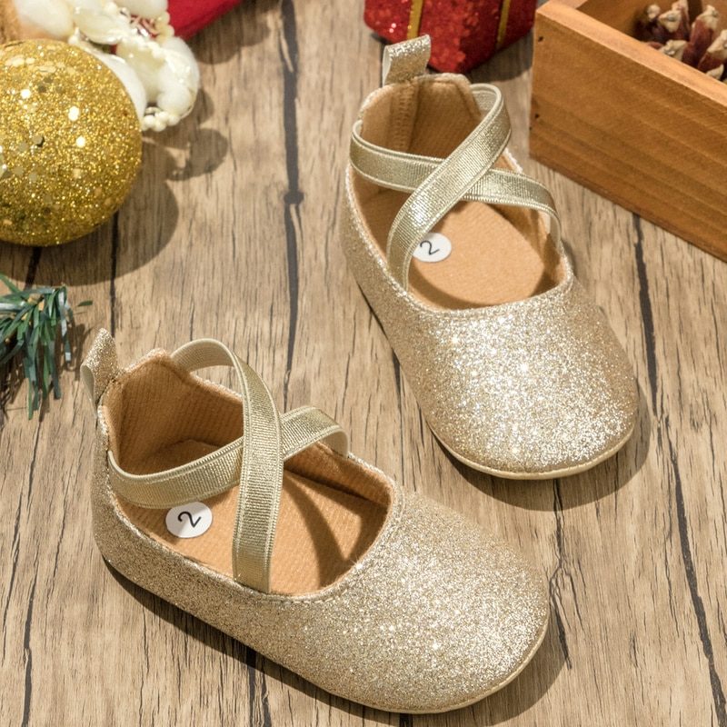 Rosalia Baby Piges Flade Sko - Guld