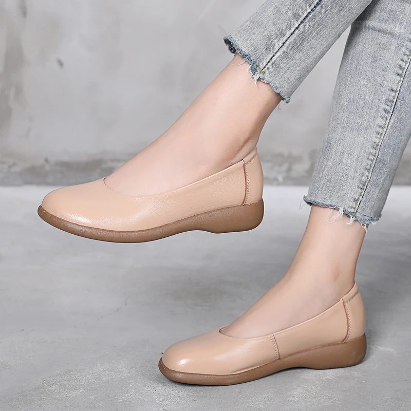 Rosalinda Slip-on Flats Til Kvinder - Beige