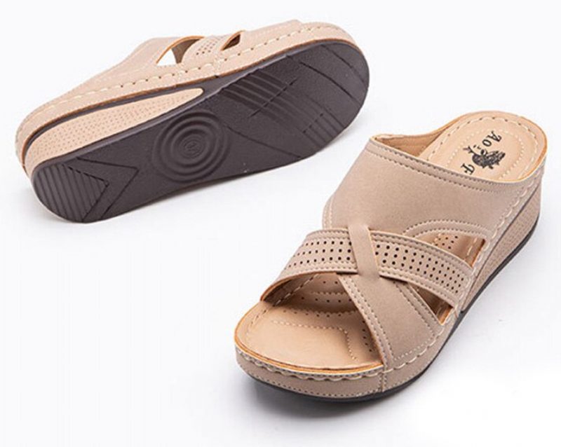 Rosario Komfortabel Skridsikker Sandal Til Kvinder - Beige