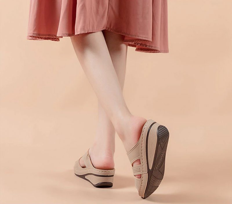 Rosario Komfortabel Skridsikker Sandal Til Kvinder - Beige