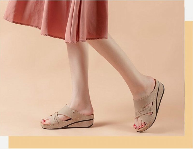 Rosario Komfortabel Skridsikker Sandal Til Kvinder - Beige
