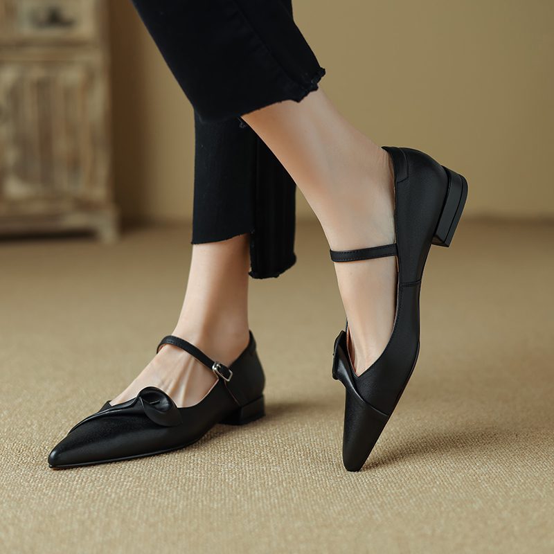 Rosaura Dame Elegant Flats Pumps - Sort