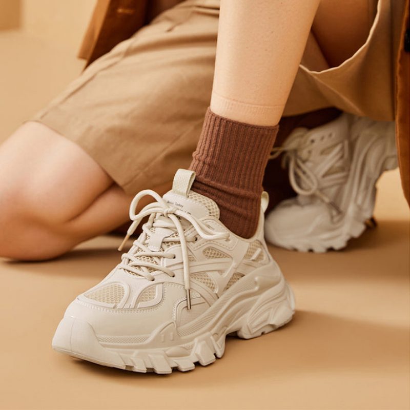 Rosmil Platform Sneaker Til Kvinder - Beige