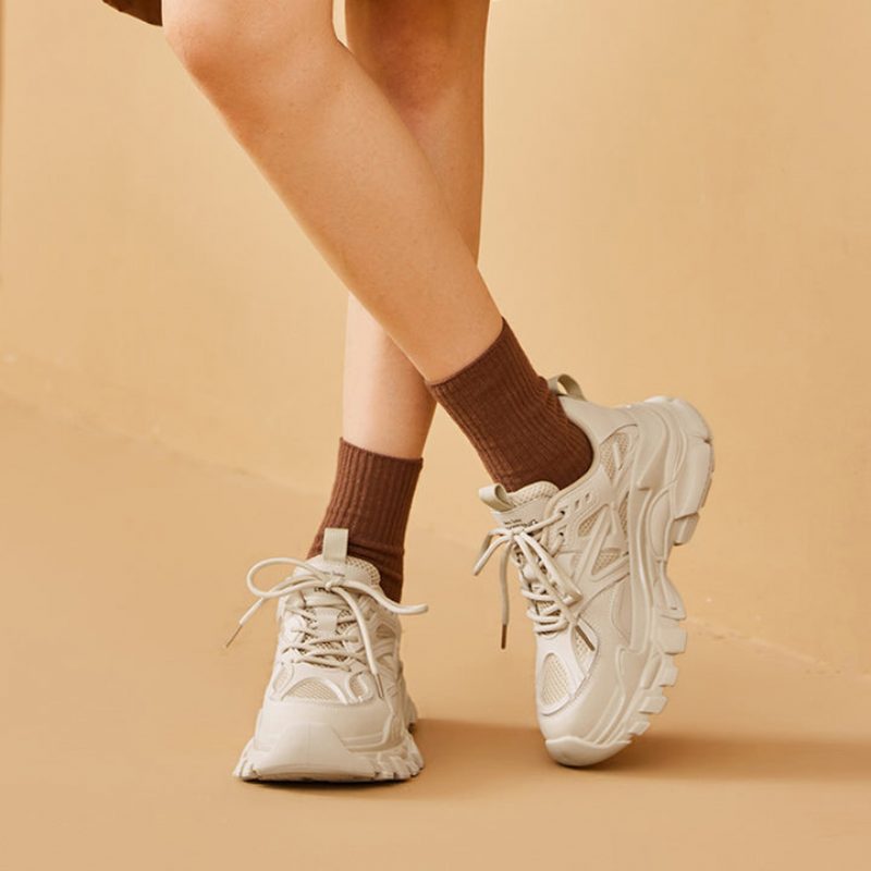 Rosmil Platform Sneaker Til Kvinder - Beige