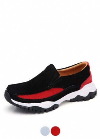 Rosner Læder Platform Slip-on Sorte Sneakers Til Kvinder