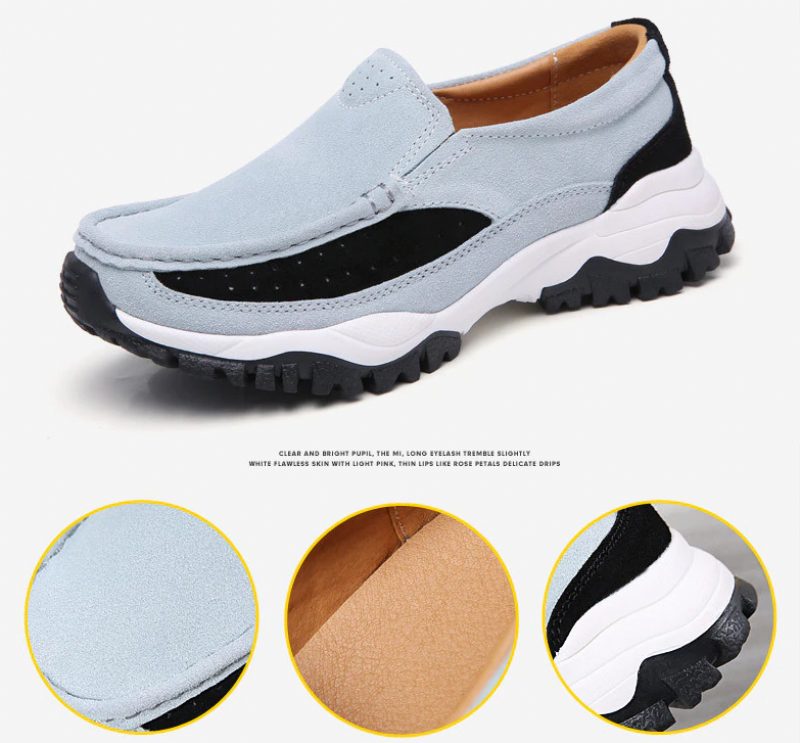 Rosner Slip-on Sneakers I Læder Til Kvinder - Grå