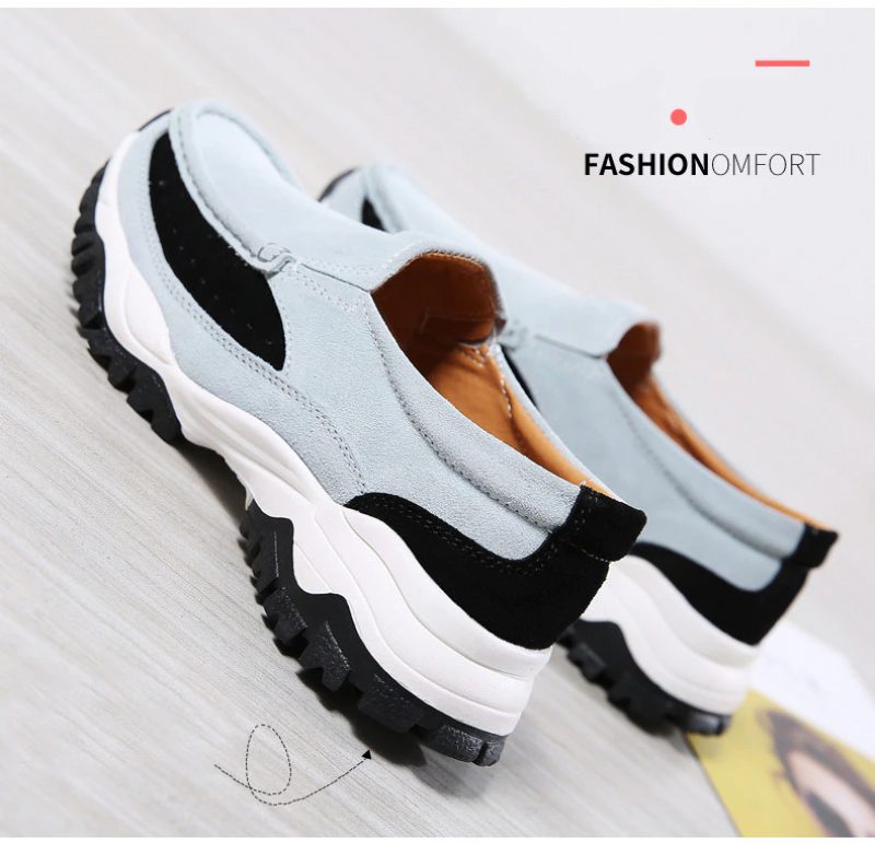 Rosner Slip-on Sneakers I Læder Til Kvinder - Grå