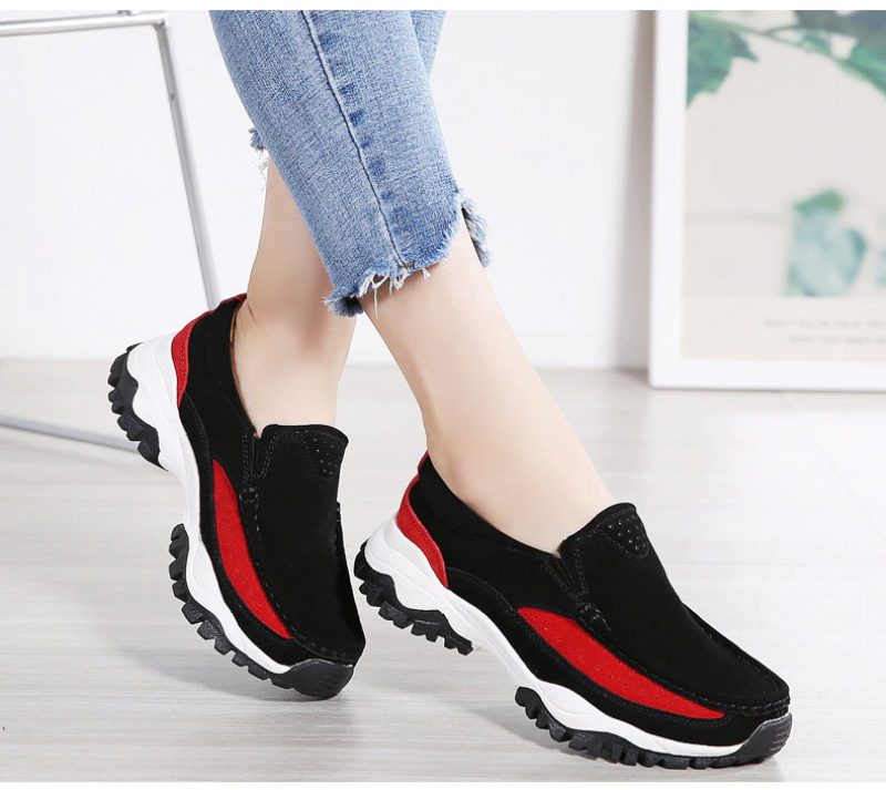 Rosner Slip-on Sneakers I Læder Til Kvinder - Grå