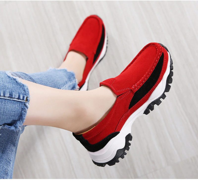 Rosner Slip-on Sneakers I Læder Til Kvinder - Grå