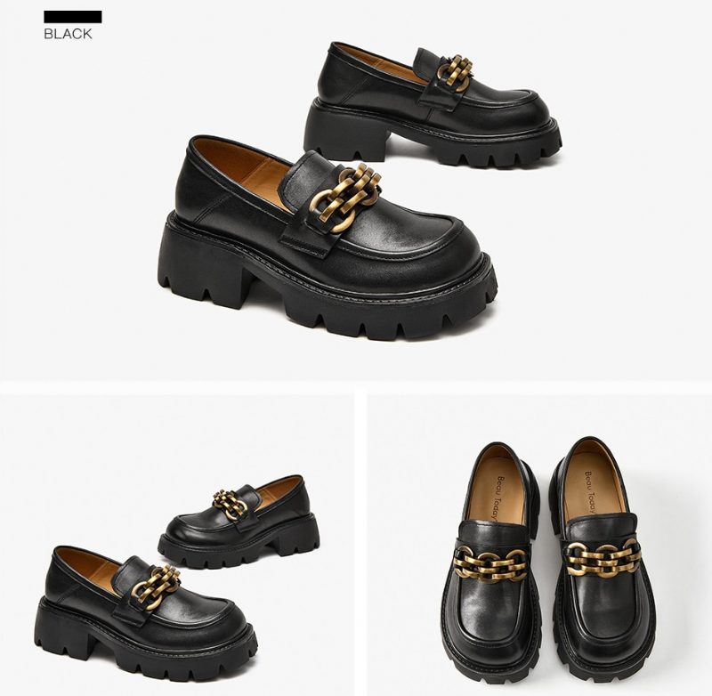 Rubby Rund Toe Platform Loafer Til Kvinder - Kaffe