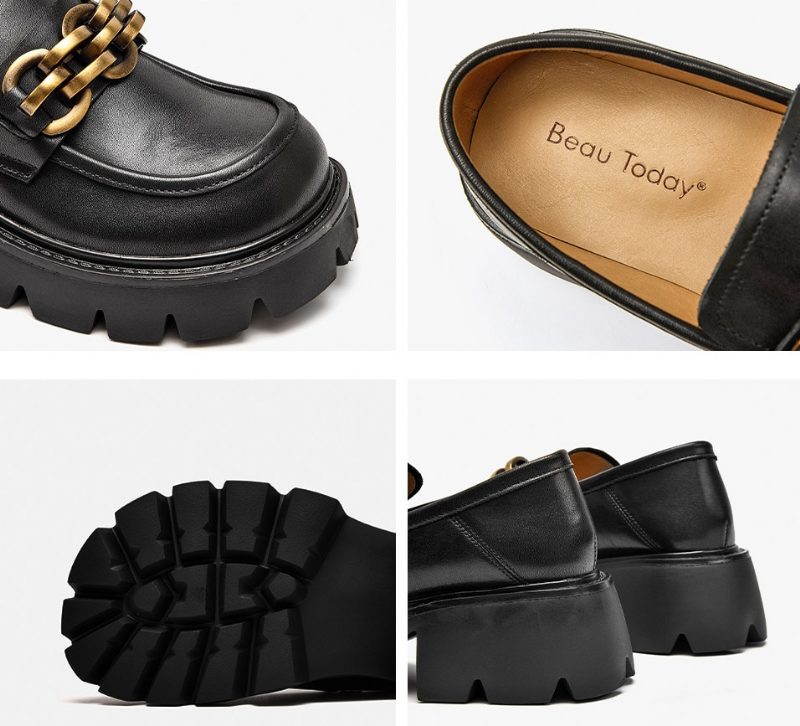 Rubby Rund Toe Platform Loafer Til Kvinder - Kaffe
