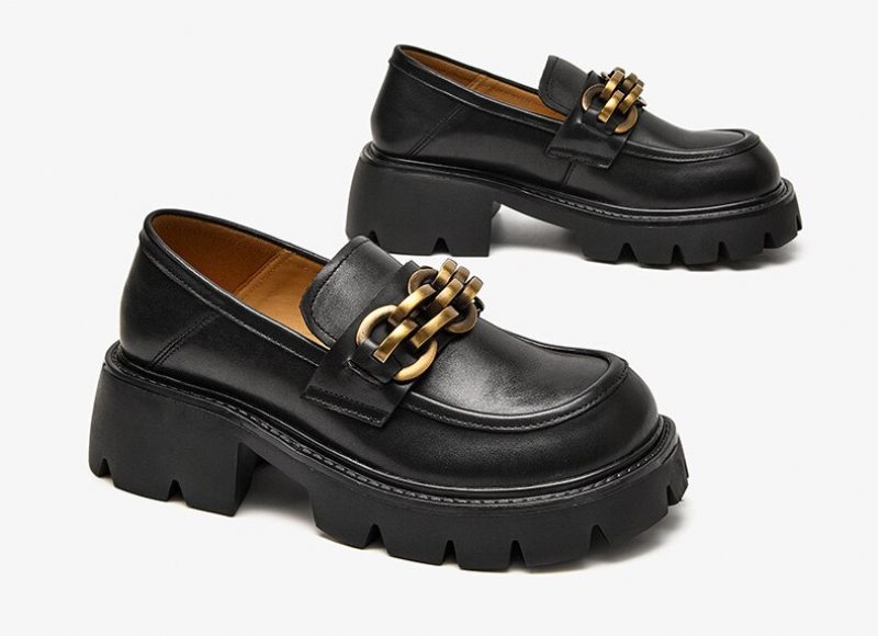 Rubby Rund Toe Platform Loafer Til Kvinder - Kaffe