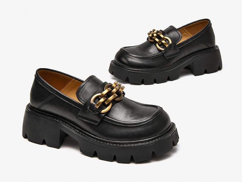 Rubby Rund Toe Platform Loafer Til Kvinder - Kaffe
