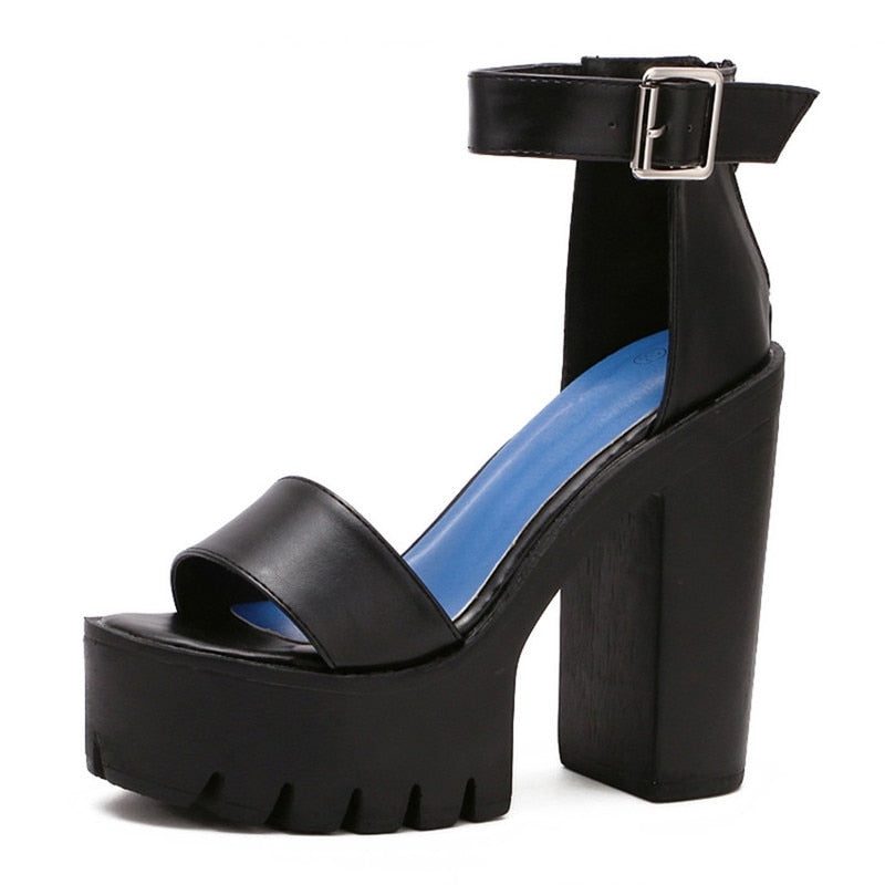 Russisk Sandalplatform - Sort