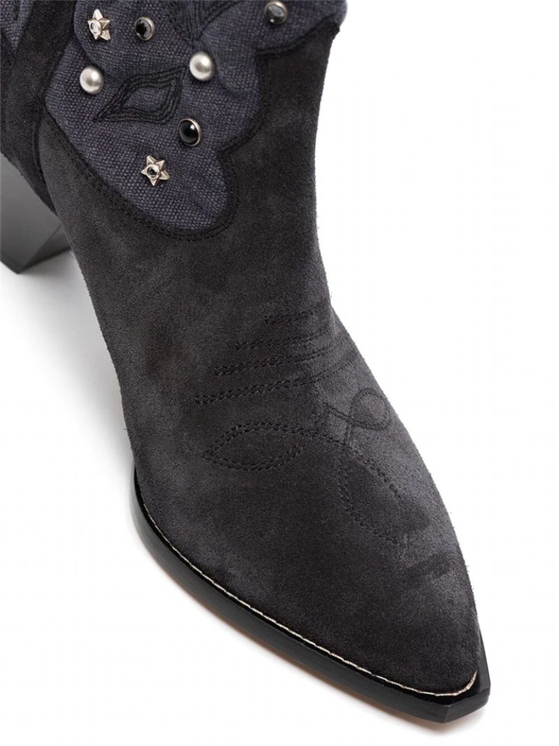 Russo Damemode Nitter Mid-calf Boots - Beige Uden pels