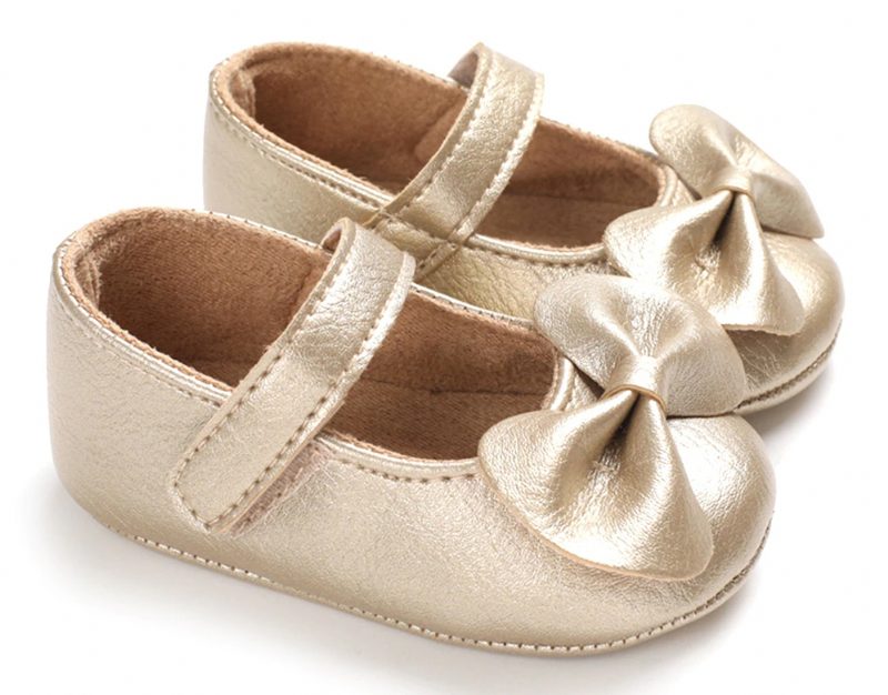 Sabrina Baby Piges Flade Sko - Guld