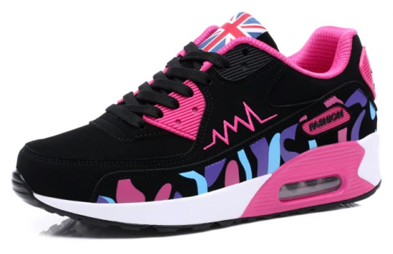 Sand Komfortable Sneakersko Til Kvinder - Pink