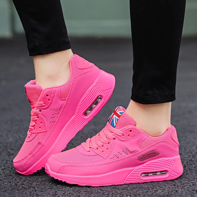 Sand Komfortable Sneakersko Til Kvinder - Pink