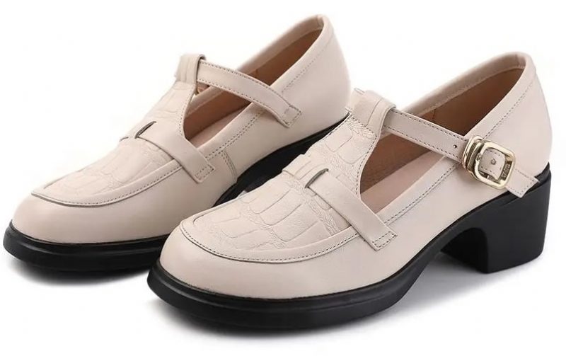 Sara Pumps Med Firkantede Hæle Til Kvinder - Beige