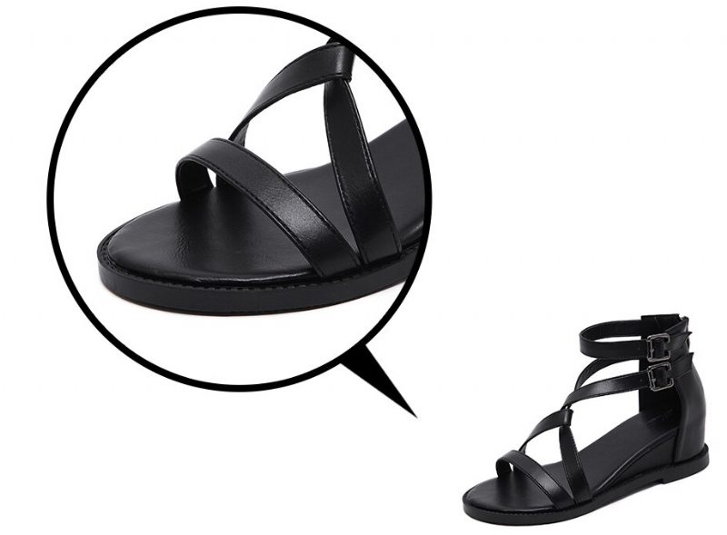 Sasha Sandal Med Kilehæl Til Kvinder - Sort