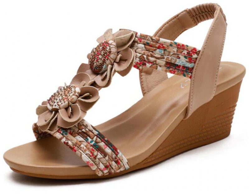 Sasha Sommer Wedge Sandal Til Kvinder - Abrikos