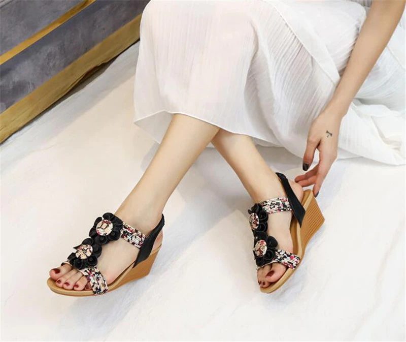 Sasha Sommer Wedge Sandal Til Kvinder - Abrikos