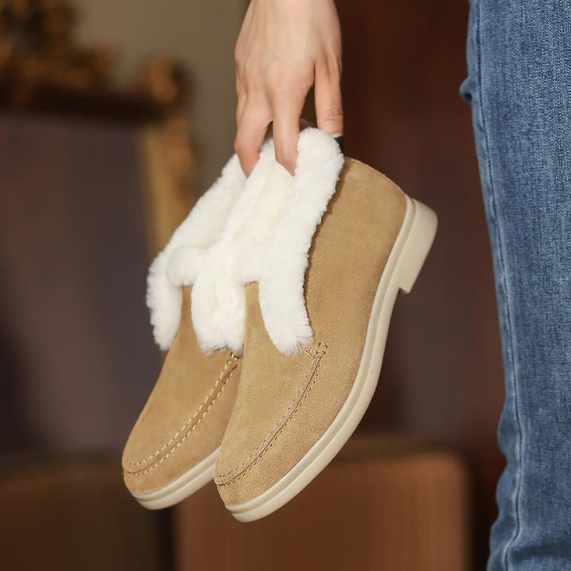 Sella Warm Winter Snow Booties Til Kvinder - Beige
